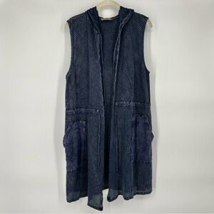Chalet‎ et céci Navy Mesh Hooded Vest sz S Made in USA 🇺🇸
